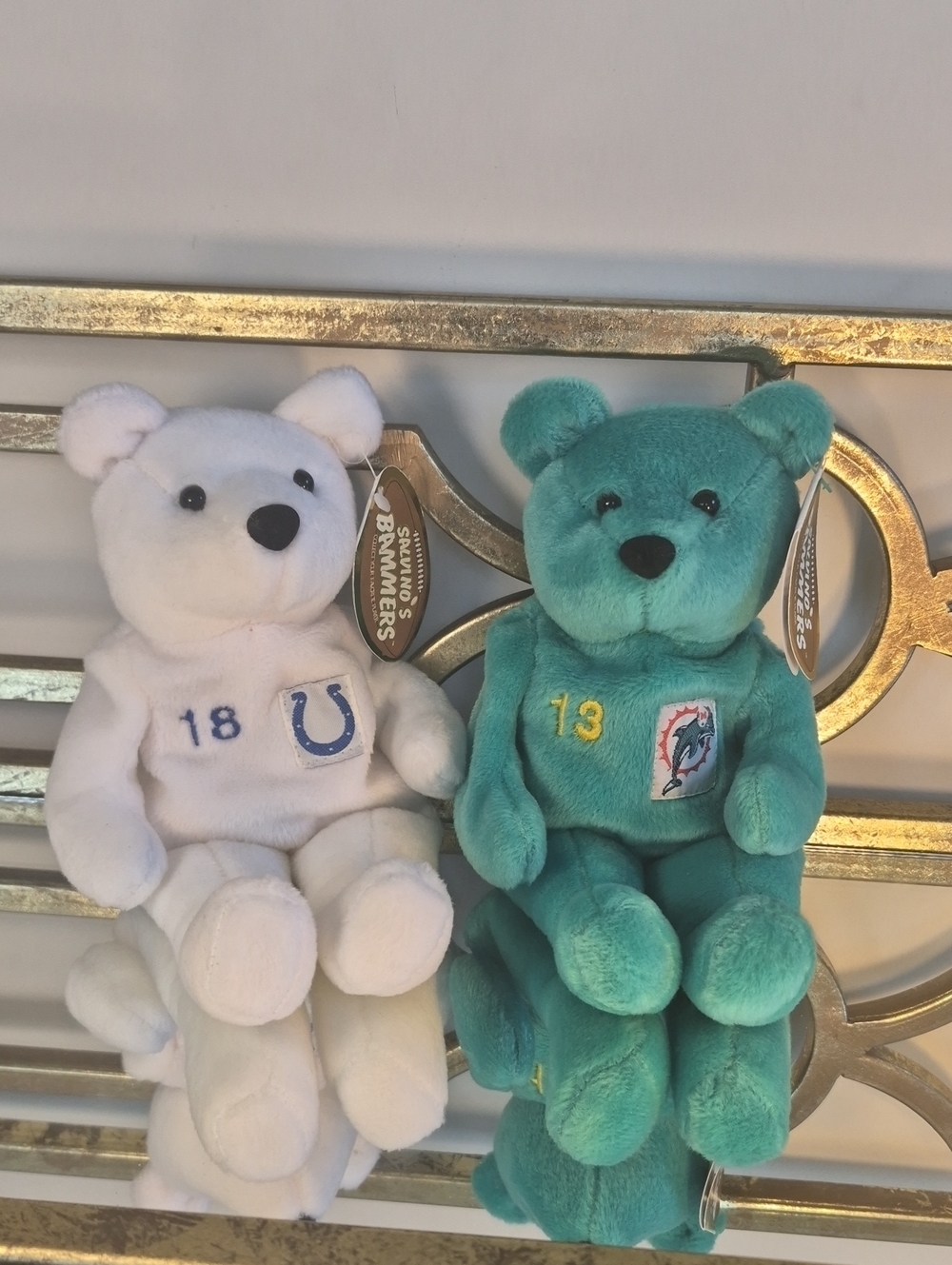 Peyton Manning & Dan Marino Football Bears Salvino’s Bammers, Set of 2- 9", Mult
